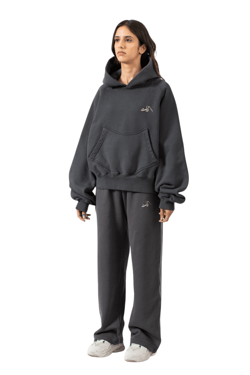 Raastah - Charcoal Grey Made In Pak Hoodie