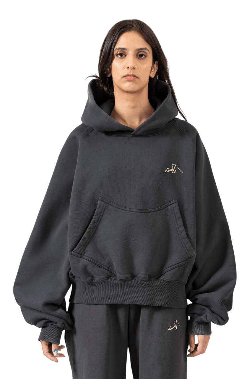Raastah - Charcoal Grey Made In Pak Hoodie