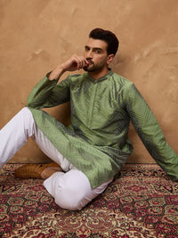 House of Pataudi Printed Mandarin Collar Kurtas