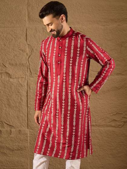 House of Pataudi Men Ethnic Motif Printed Kurta