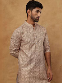 House of Pataudi Cotton Blend Printed Kurta Set