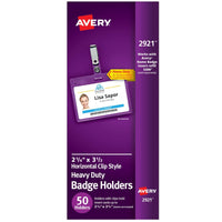 Avery Heavy Duty Badge Holders with Clips, 2.25