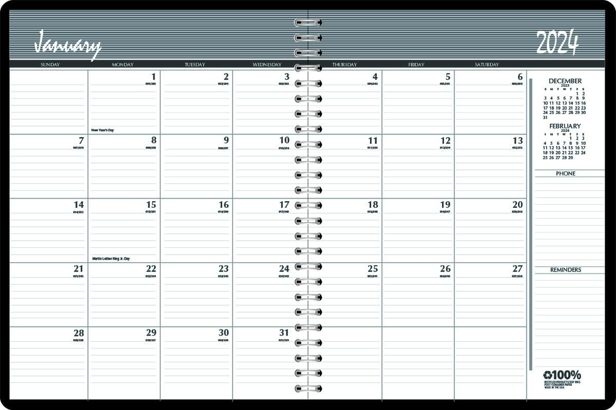 2024 House of Doolittle 8.5-inch x 11-inch Monthly Appointment Book, Blue (26207-24)