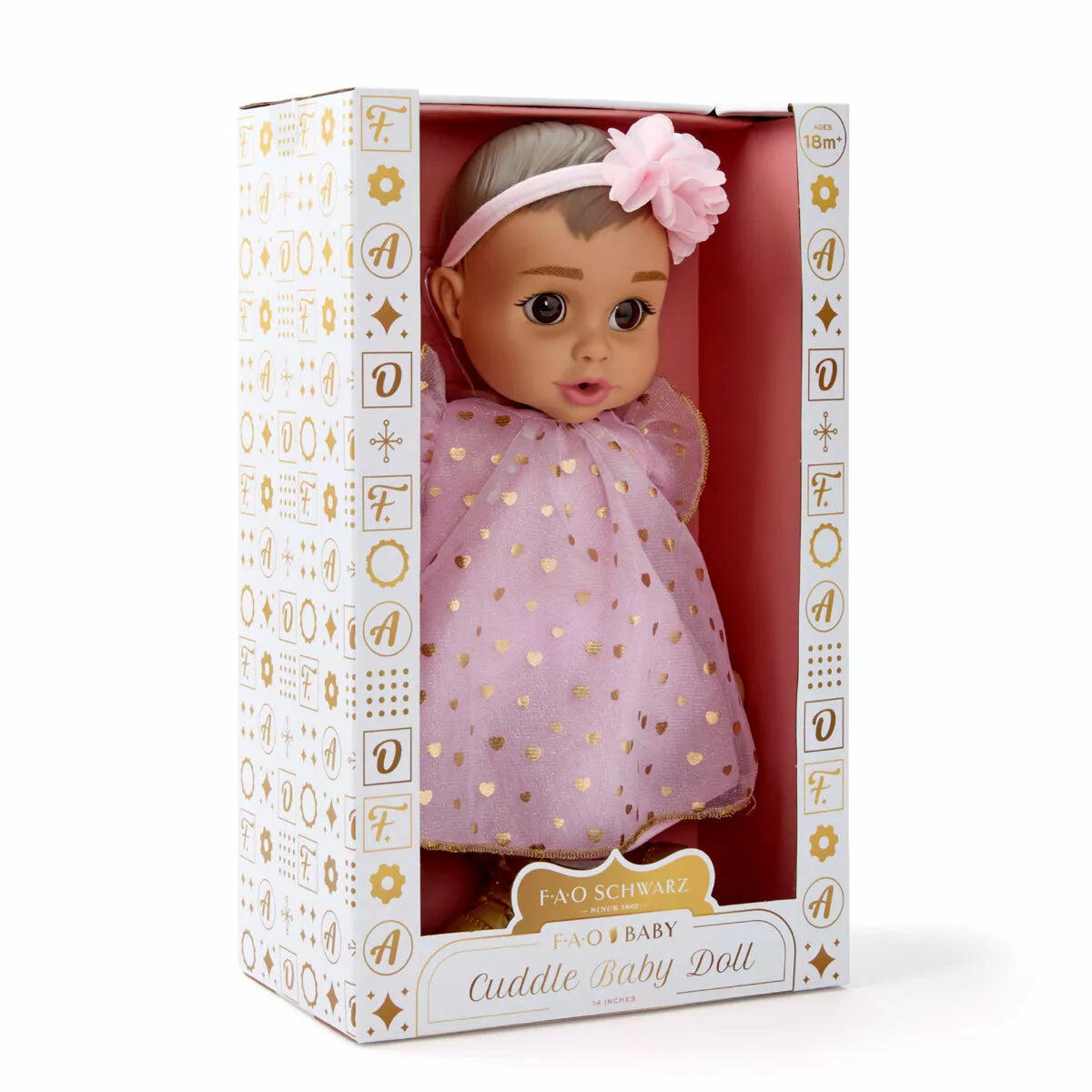 FAO Schwarz 14" Cuddle Baby Doll - Brown Hair