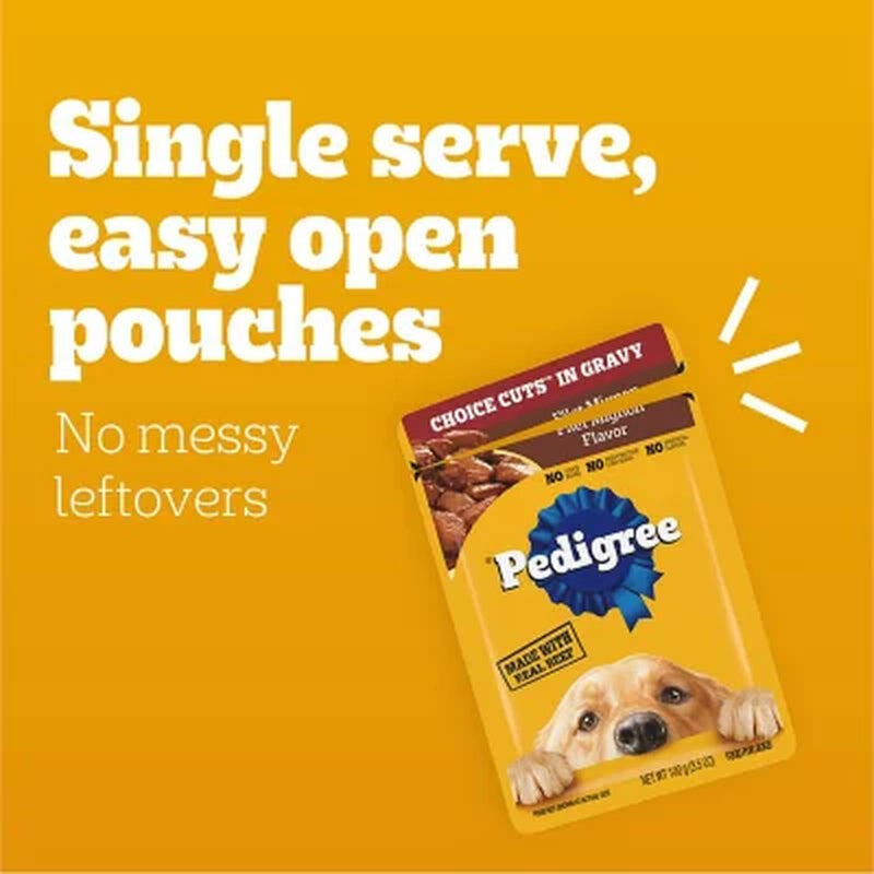 Pedigree Variety Pack, Choice Cuts in Gravy Adult Wet Dog Food, 3.5 Oz., 54 Ct.
