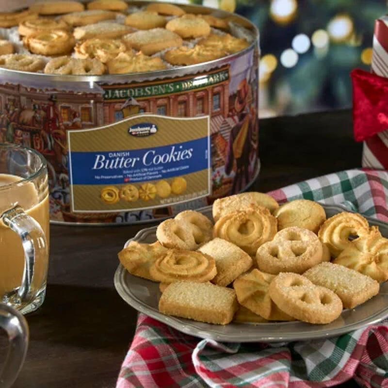 Jacobsens Original Premium Danish Butter Cookie Tin, 3.5 Lbs.