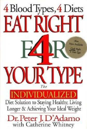 Eat Right 4 Your Type: The Individualized Diet Solution to Staying H - VERY GOOD