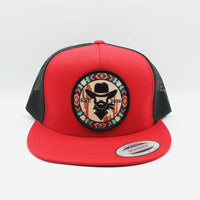 De Rancho Round Patch (RED/BLACK) Hat