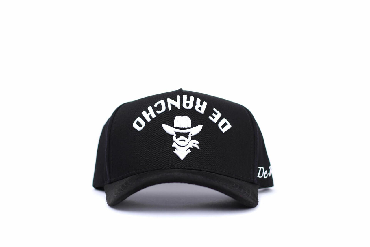 De Rancho A-frame Hat Backwards White Logo (BLACK) Dr267