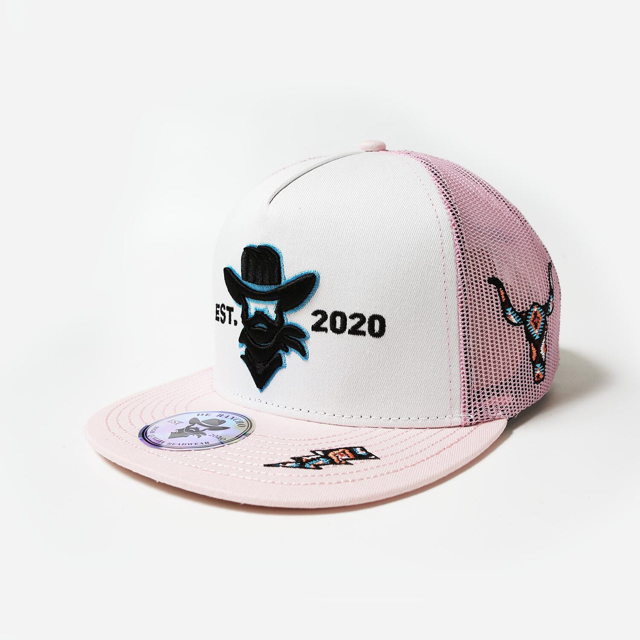 De Rancho Longhorn (WHITE/PINK) Dr138 Hat