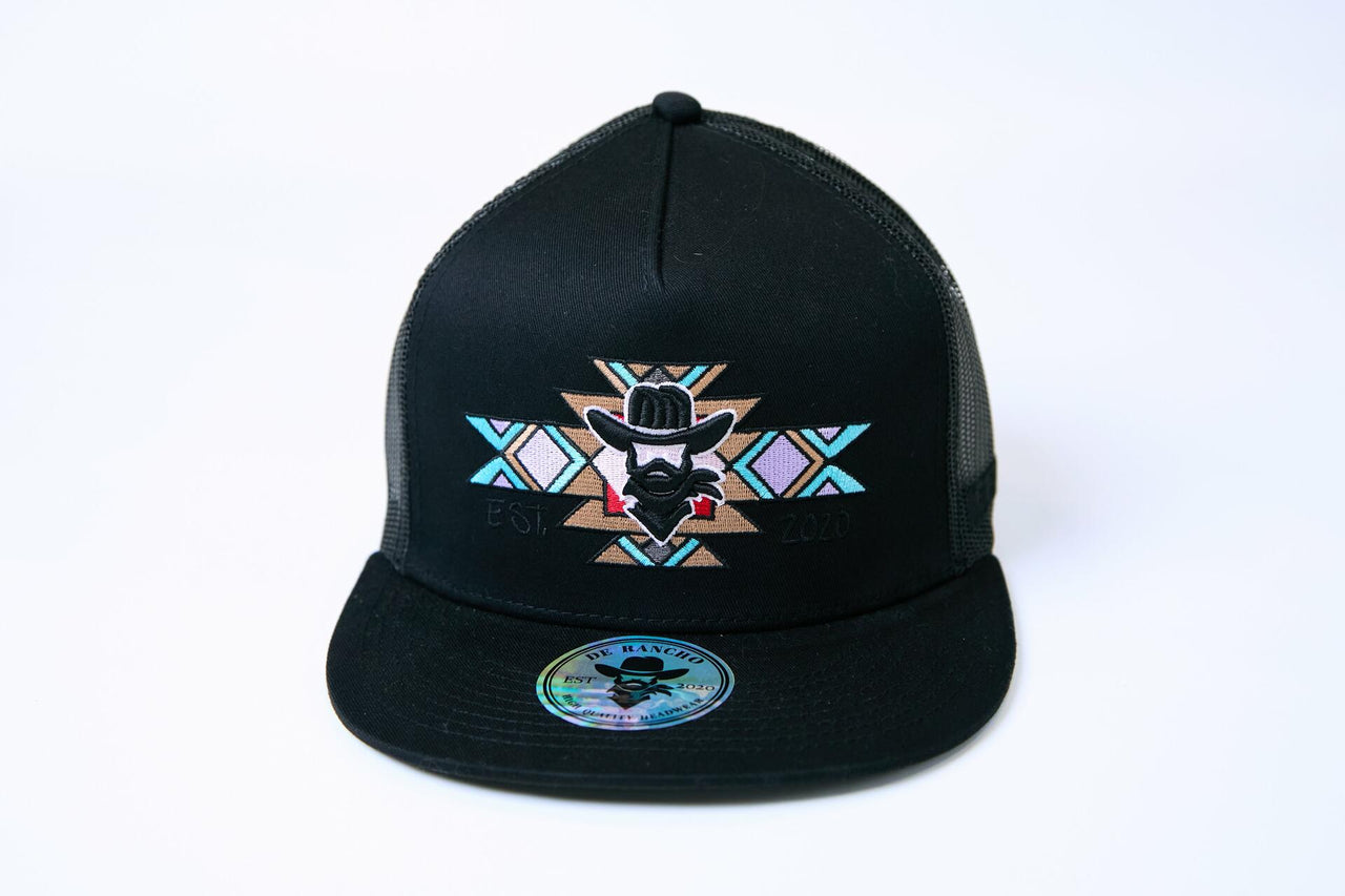 De Rancho Tribal Cross Cowboy Hat (BLACK) Dr027