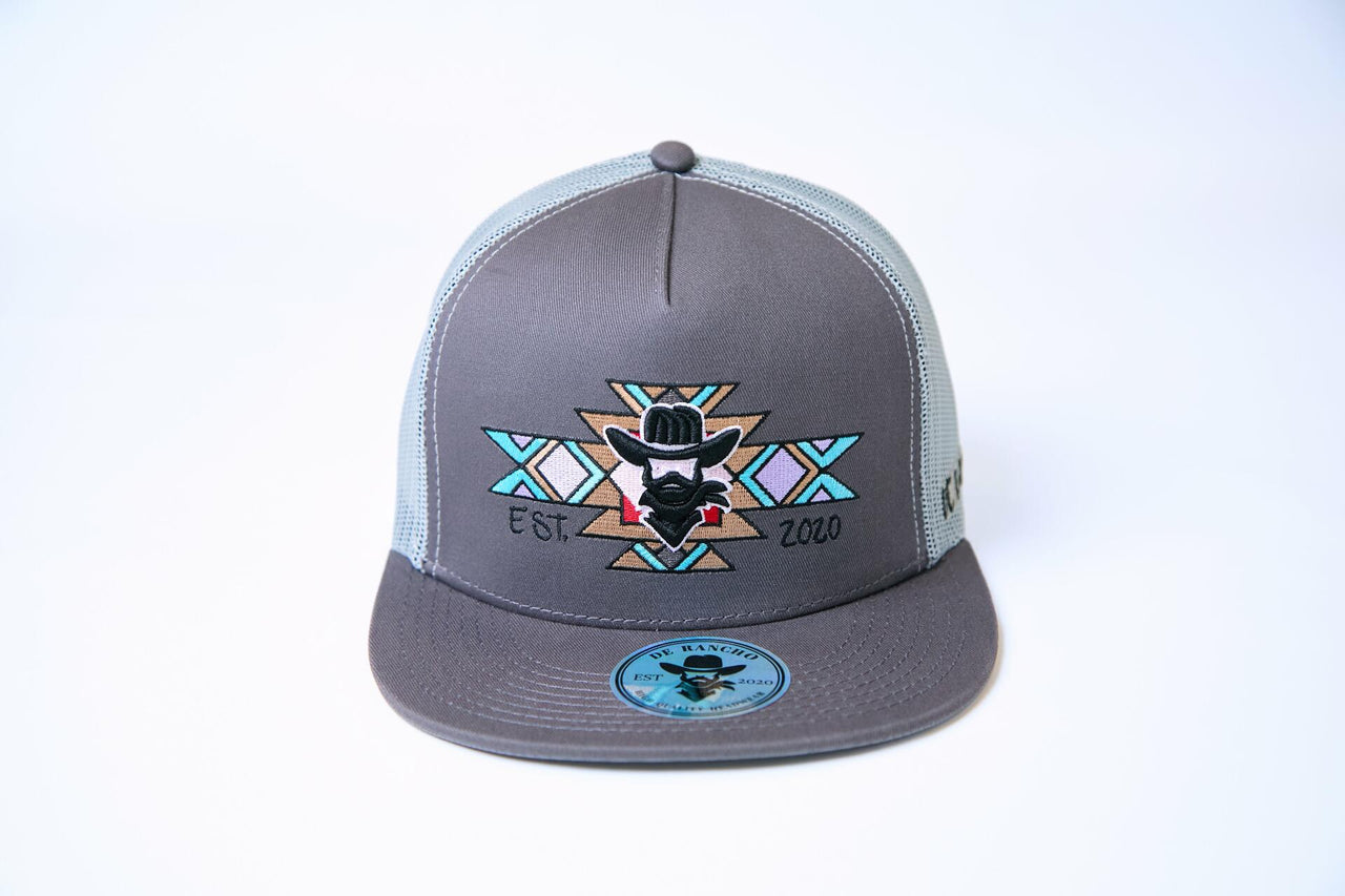 De Rancho Tribal Cross Cowboy Hat (GRAY) Dr024