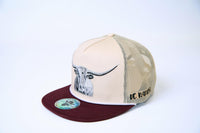 De Rancho Longhorn (CREAM/BURGUNDY) Dr042 Hat