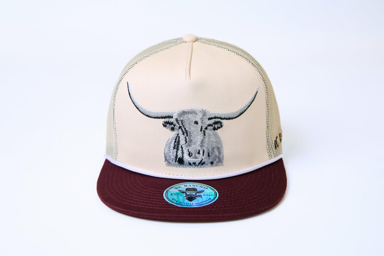 De Rancho Longhorn (CREAM/BURGUNDY) Dr042 Hat
