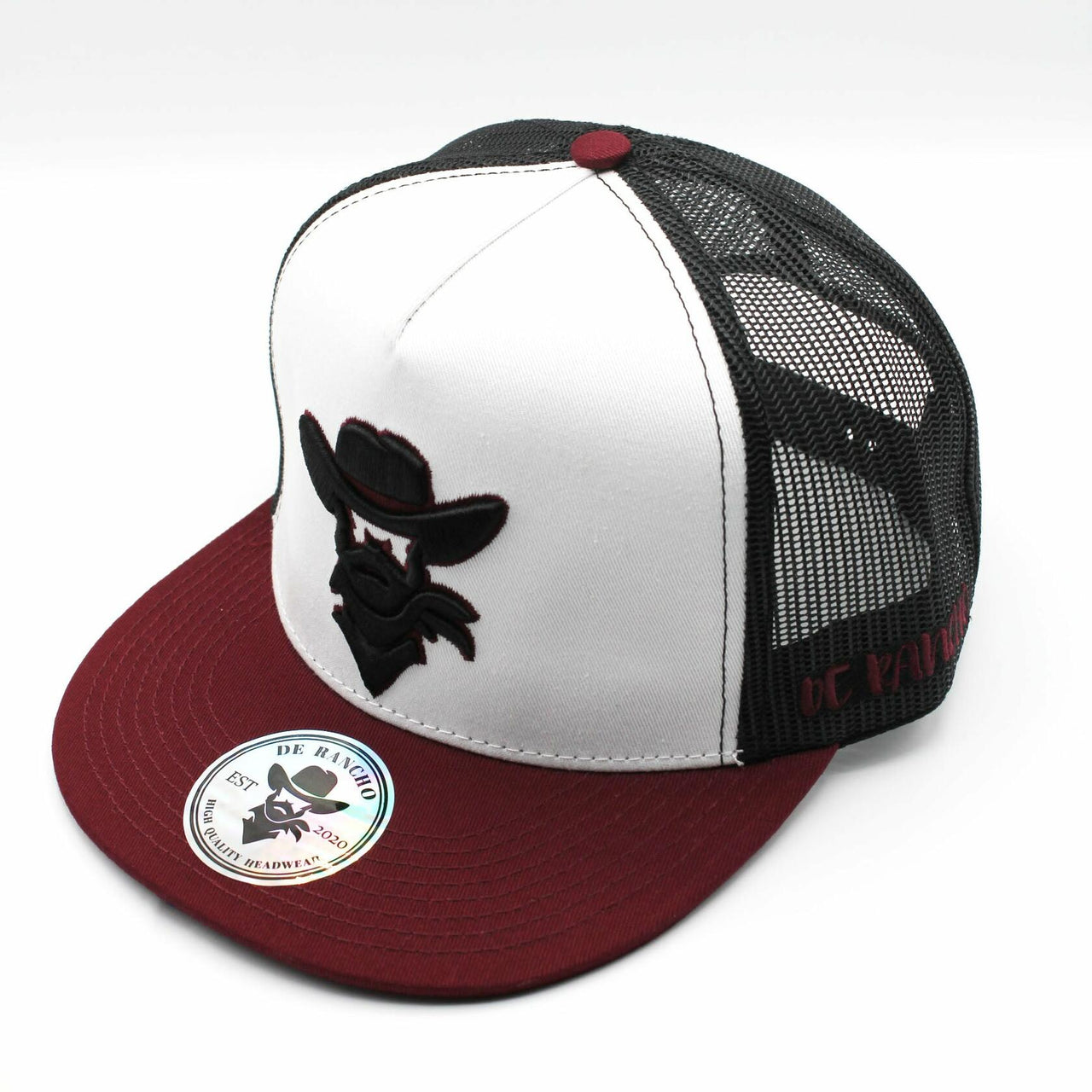 De Rancho White/burgundy Hat
