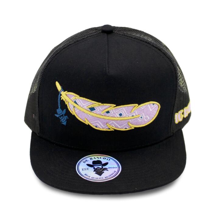 De Rancho Gold Feather (BLACK) Dr013 Hat