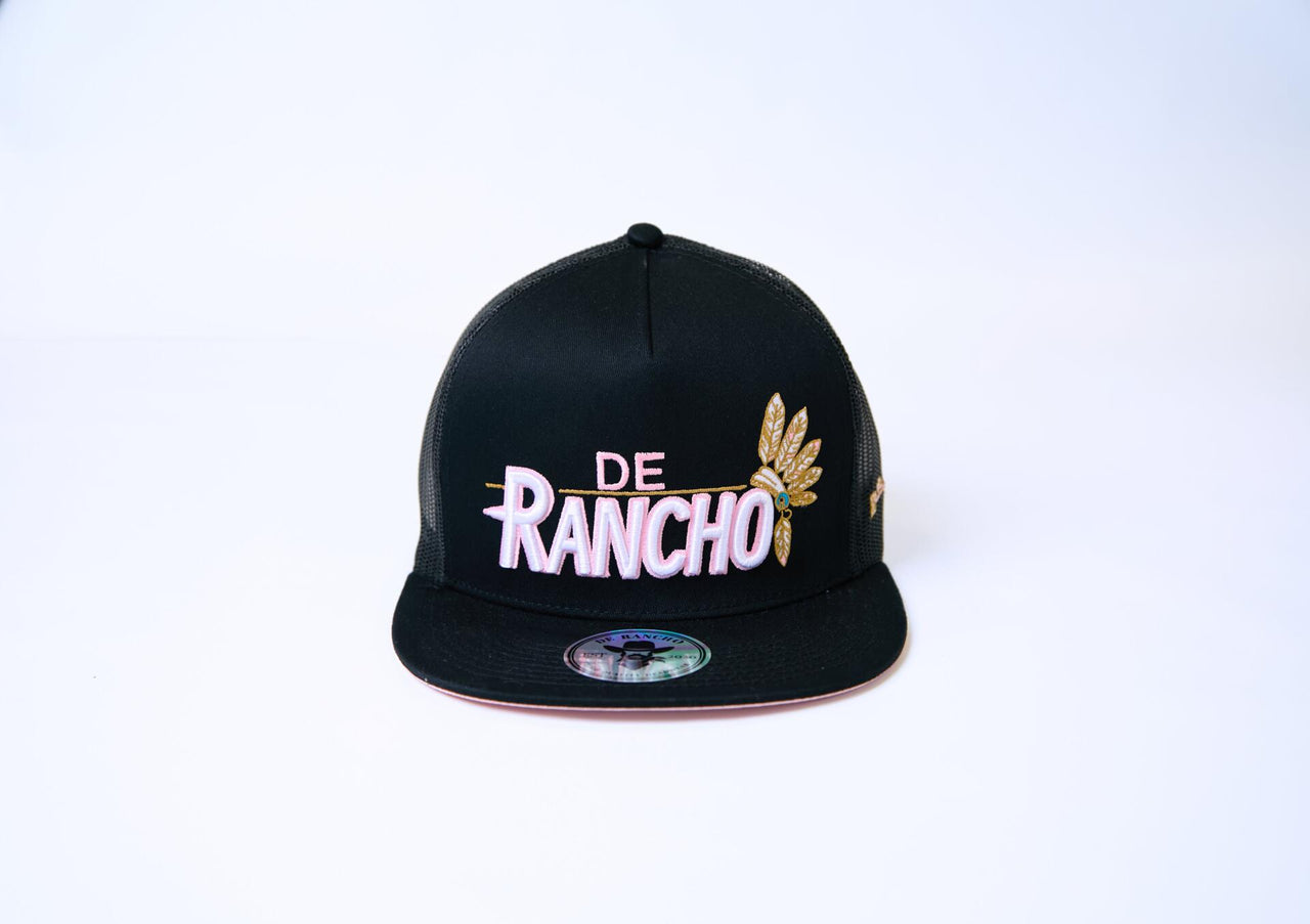 De Rancho Apache Feather Hat (BLACK) Dr063