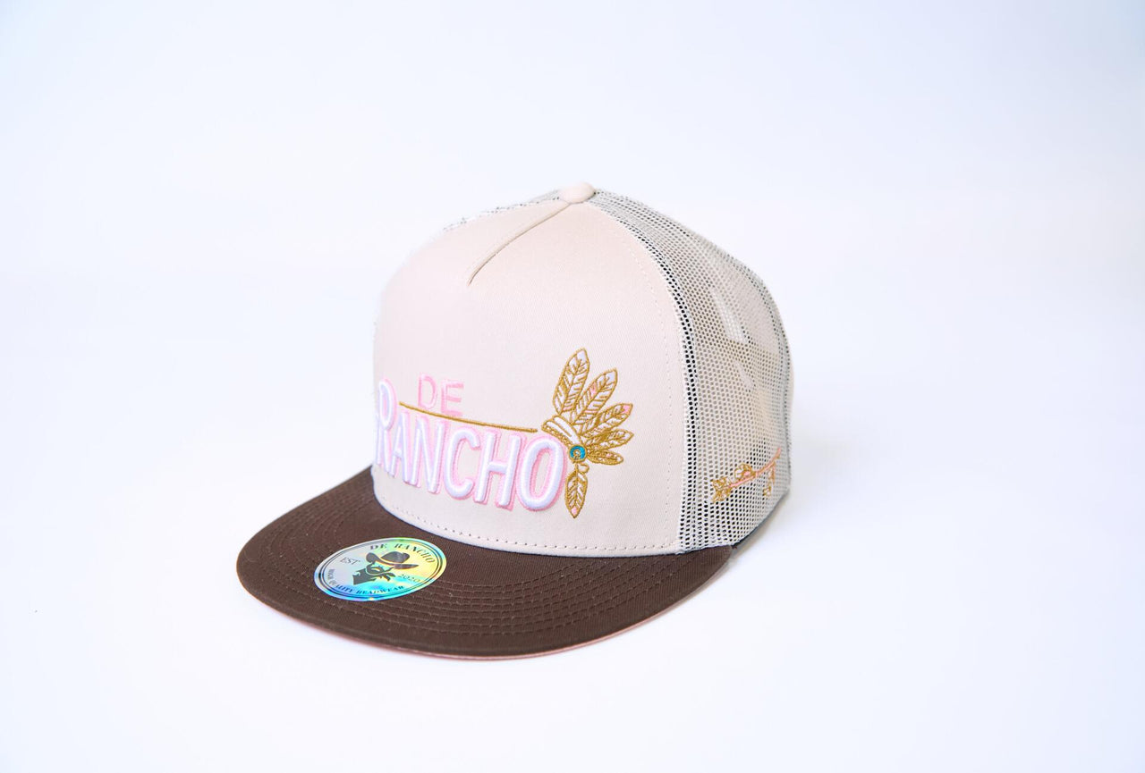 De Rancho Apache Feather Hat (CREAM/BROWN) Dr062