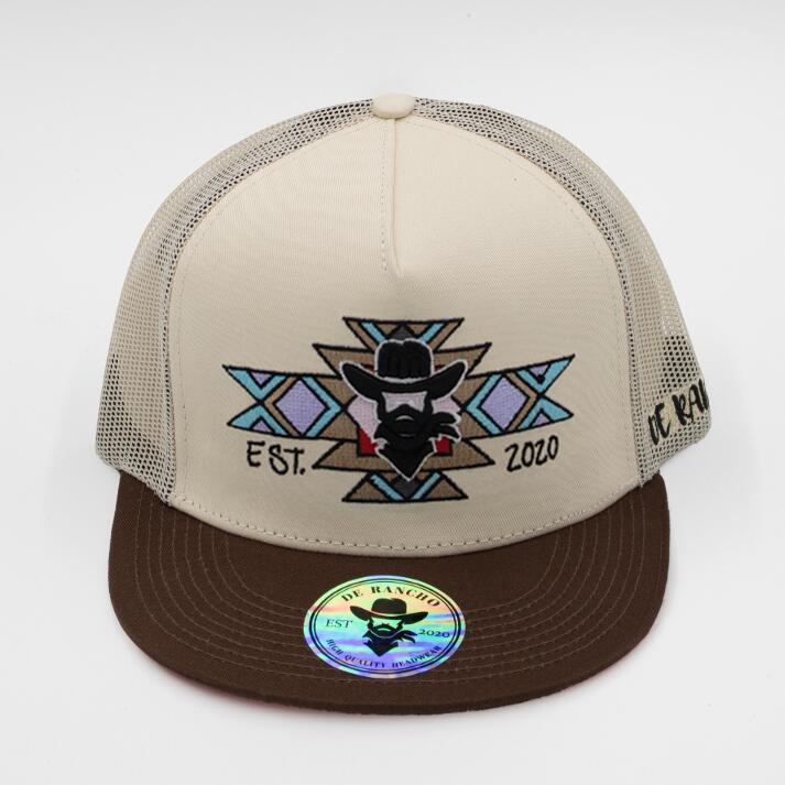 De Rancho Tribal Cross Cowboy Hat (KHAKI) Dr026