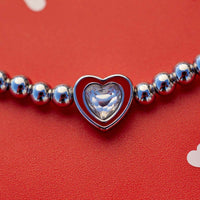 Pura Vida Stone & Enamel Heart Stretch Bracelet
