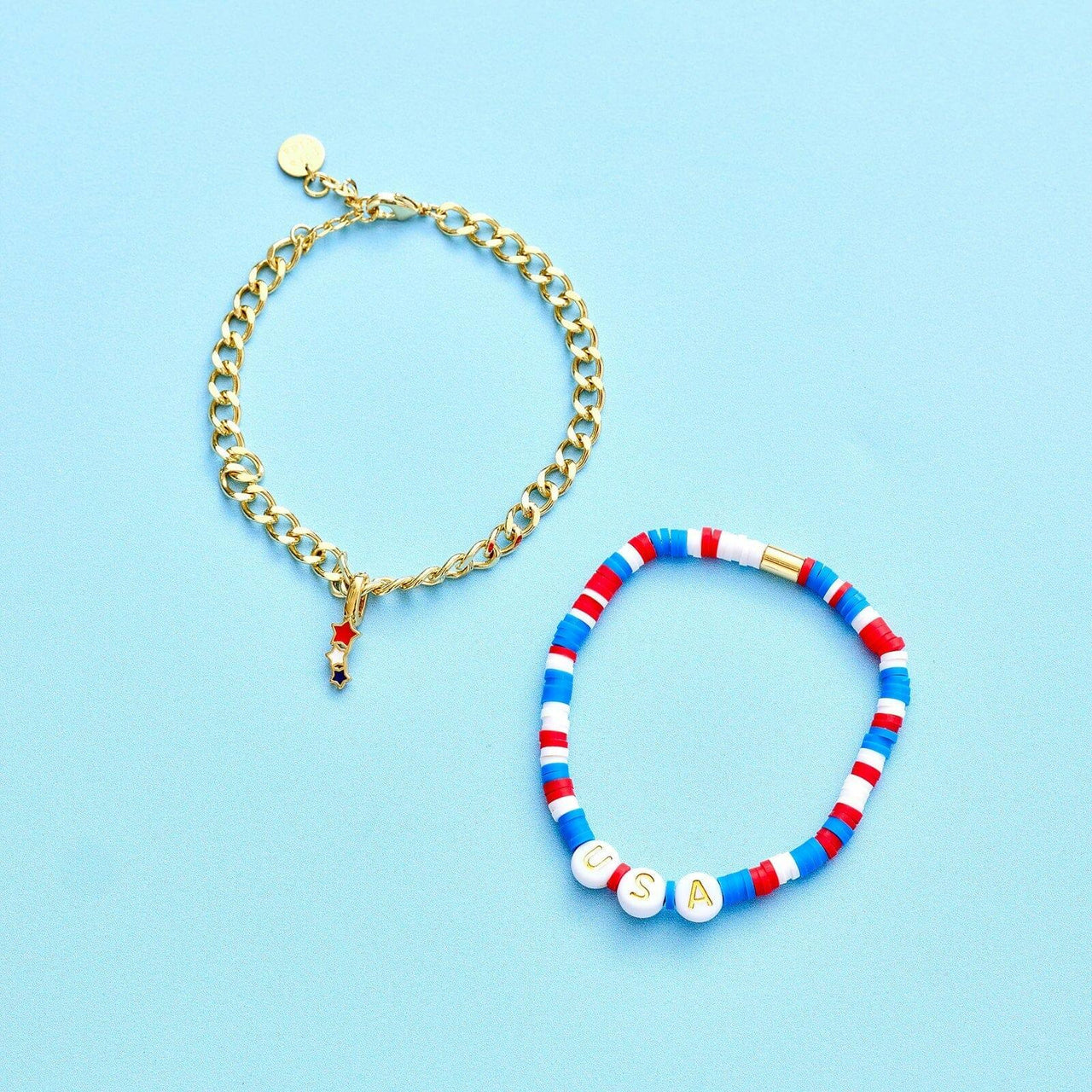 Pura Vida USA Disc Stretch Bracelet