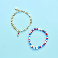 Pura Vida USA Disc Stretch Bracelet