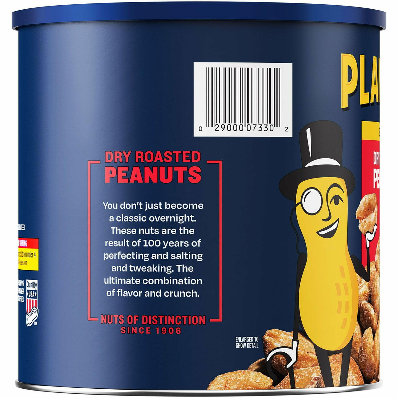 Planters Salted Dry Roasted Peanuts Canister, 52 oz.
