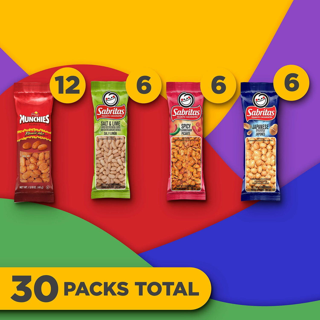 Sabritas Variety Pack Peanuts, 30 pk.