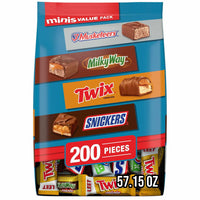 Mars Minis Chocolate Candy Bars Variety Pack, 200 ct.