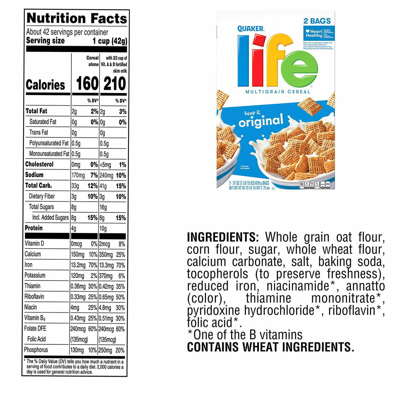 Life Multigrain Cereal, 62 oz.