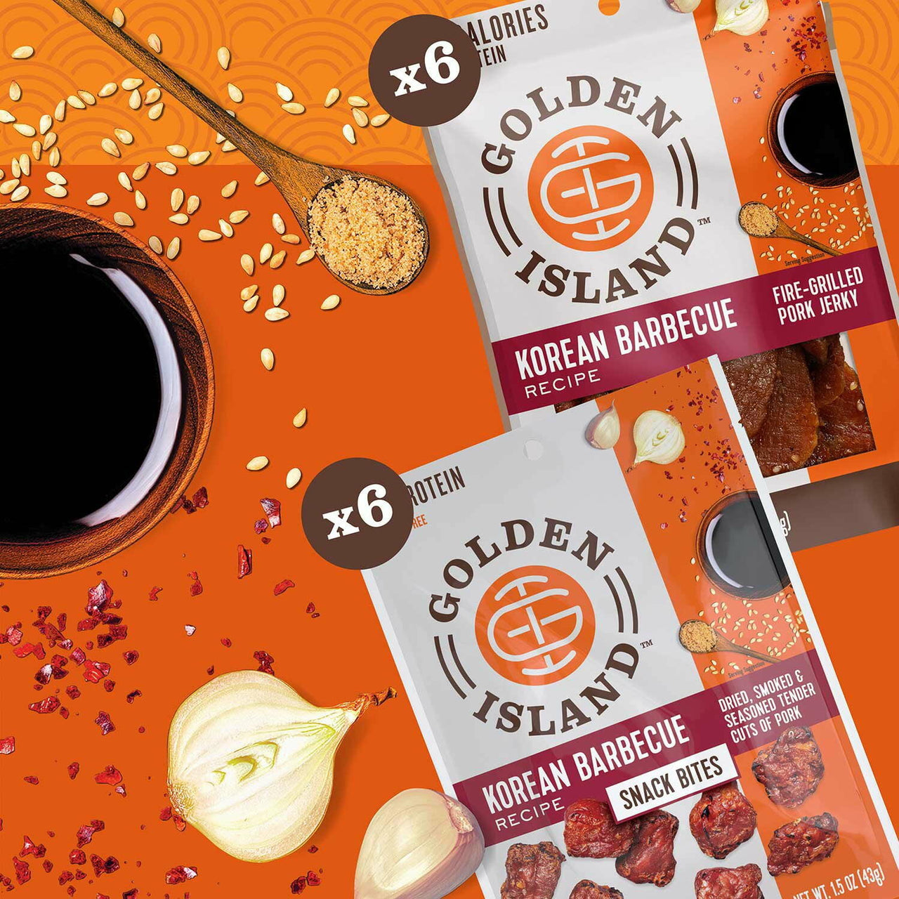 Golden Island Korean Barbecue Pork Jerky and Snack Bites, 1.50 oz., 12 pk.