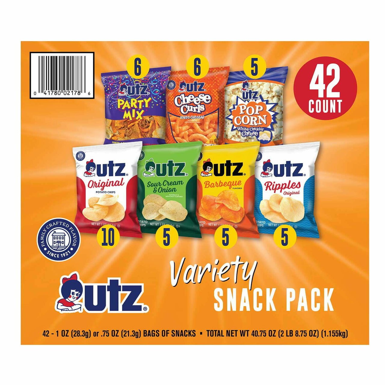 Utz Jumbo Snack Pack, 1 oz., 42 pk.