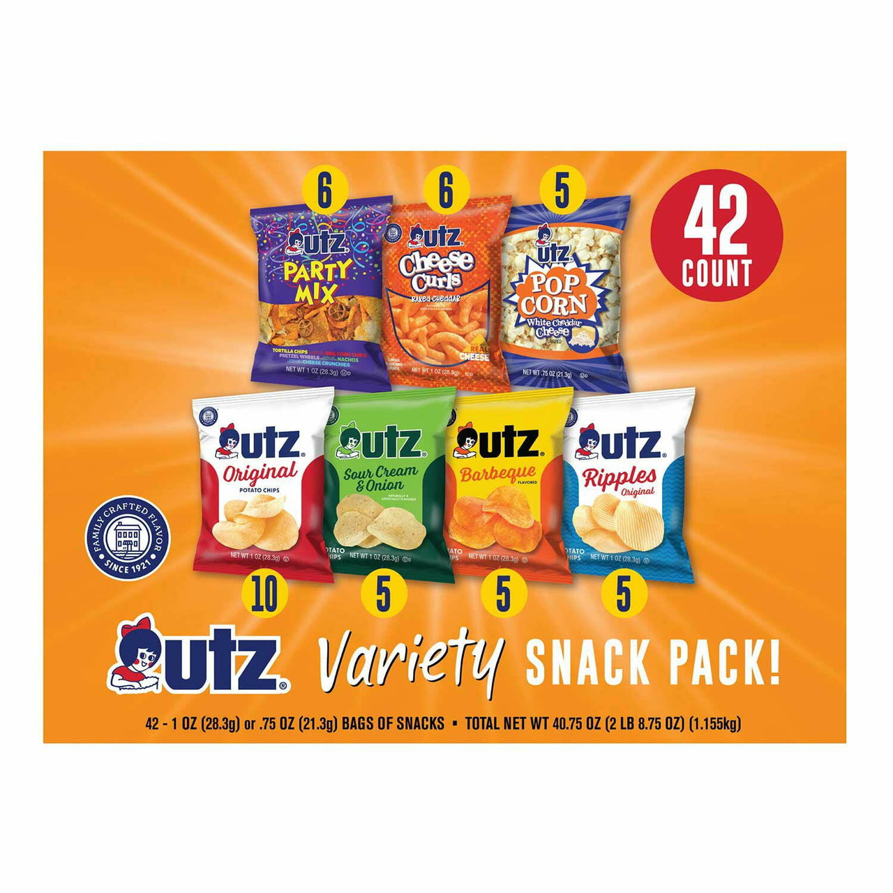 Utz Jumbo Snack Pack, 1 oz., 42 pk.