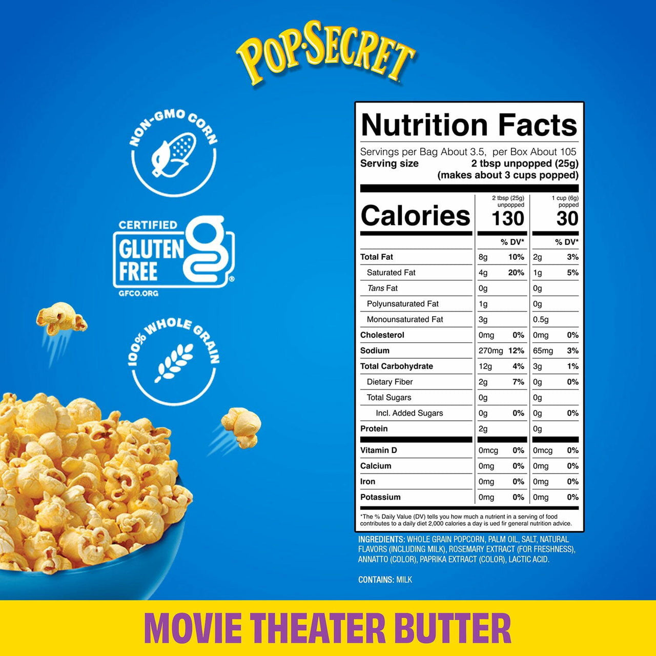 Pop Secret Movie Theater Butter Microwave Popcorn, 3 oz., 30 pk.