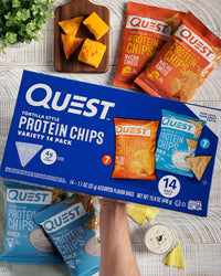 Quest Tortilla Style 18-19g Protein Chip Variety Pack, Nacho Cheese & Ranch, 14 ct.