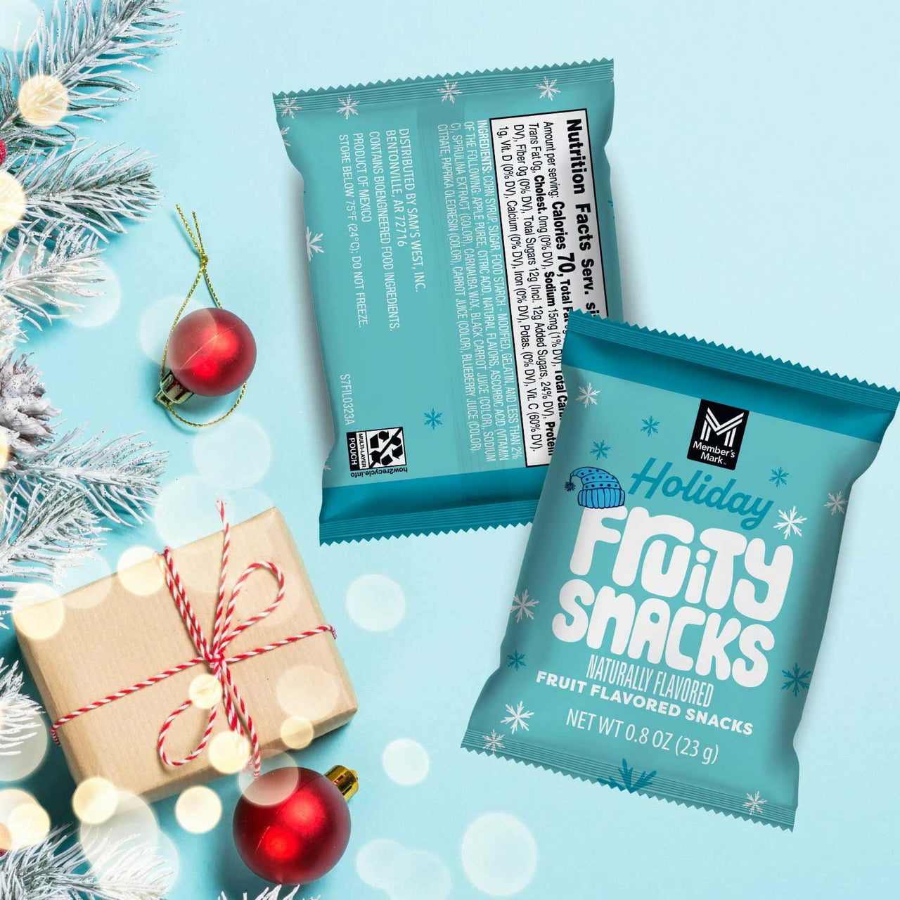 Member's Mark Holiday Fruity Snacks Variety Pack, 0.8 oz., 100 ct.