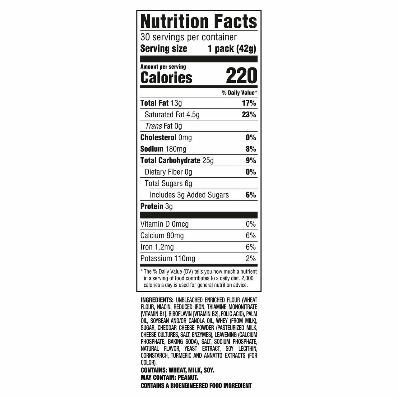 RITZ Bits Cheese Sandwich Crackers, 1.5 oz., 30 pk.