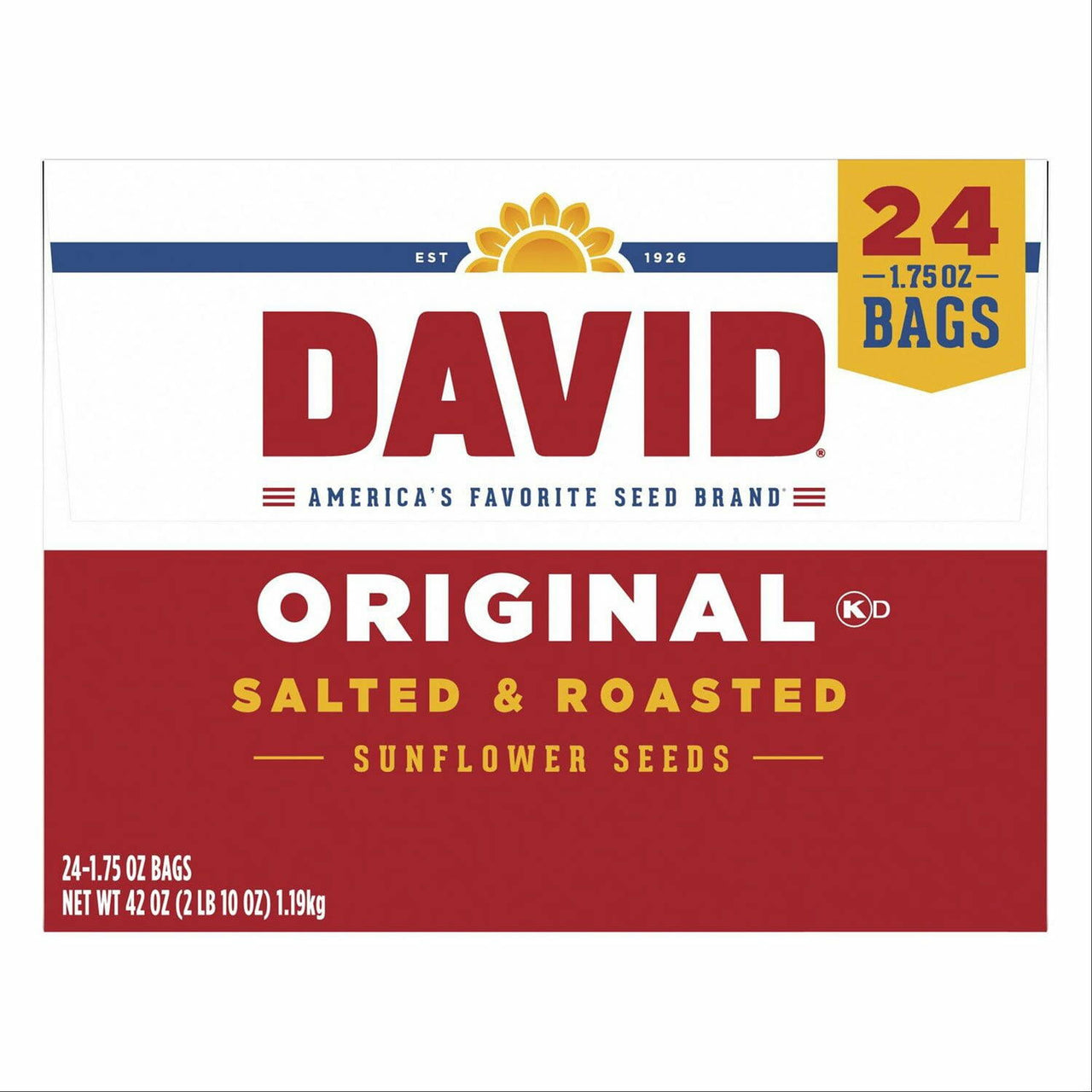 David Original Sunflower Seeds, 1.75 oz., 24 pk.