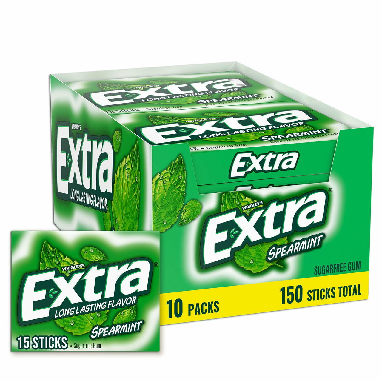 Extra Spearmint Sugar Free Chewing Gum Bulk Pack 15 pcs., 10 pk.