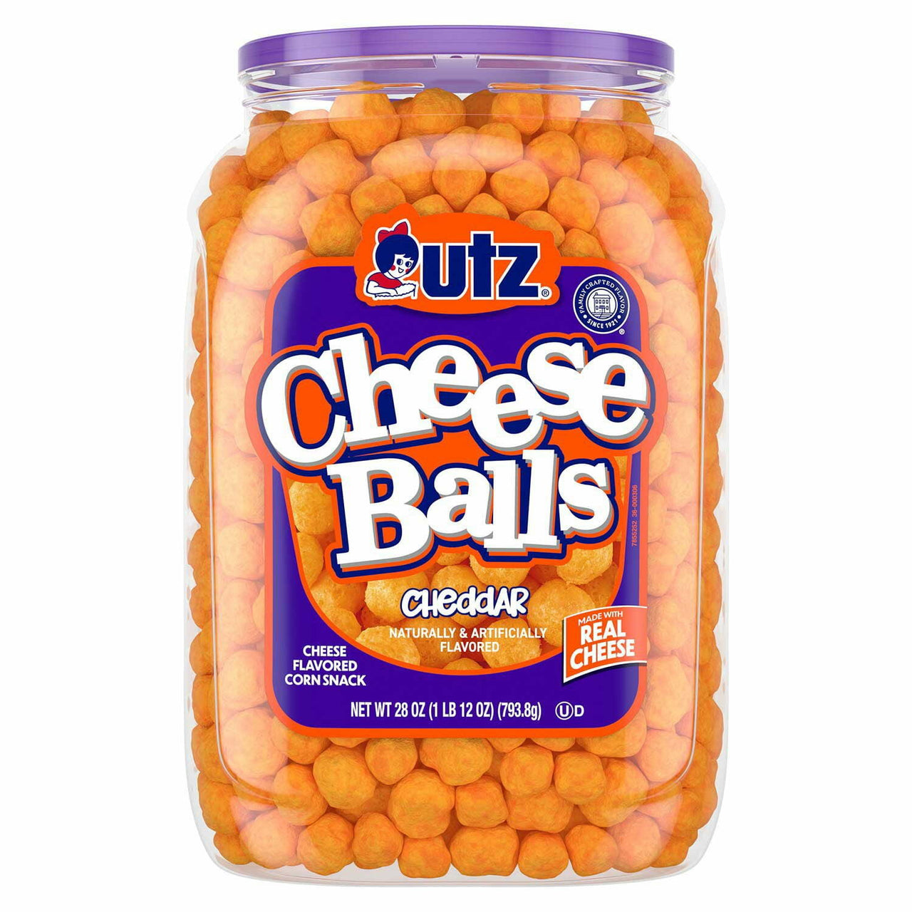 Utz Cheeseball Barrel, 28 oz.