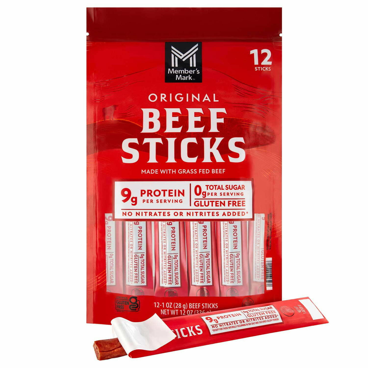 Member's Mark Original Grassfed Beef Snack Sticks 1 oz., 12 pk.