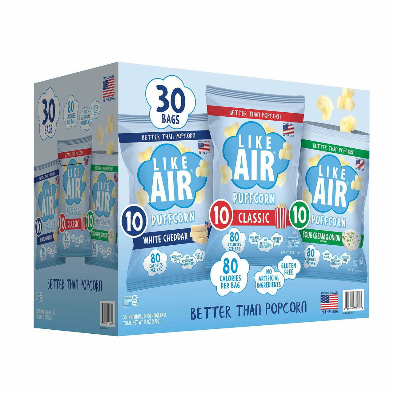 Like Air Puffcorn Variety Pack, 0.5 oz., 30 pk.