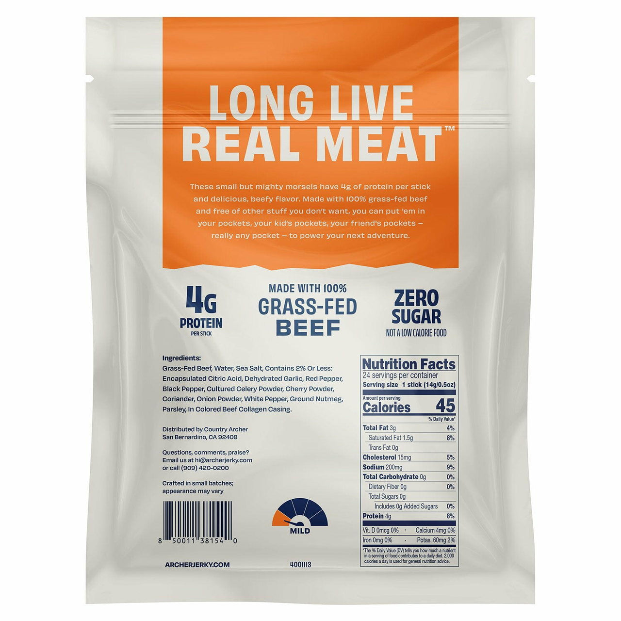 Archer Original Mini Beef Sticks, 0.5 oz, 24 pk.