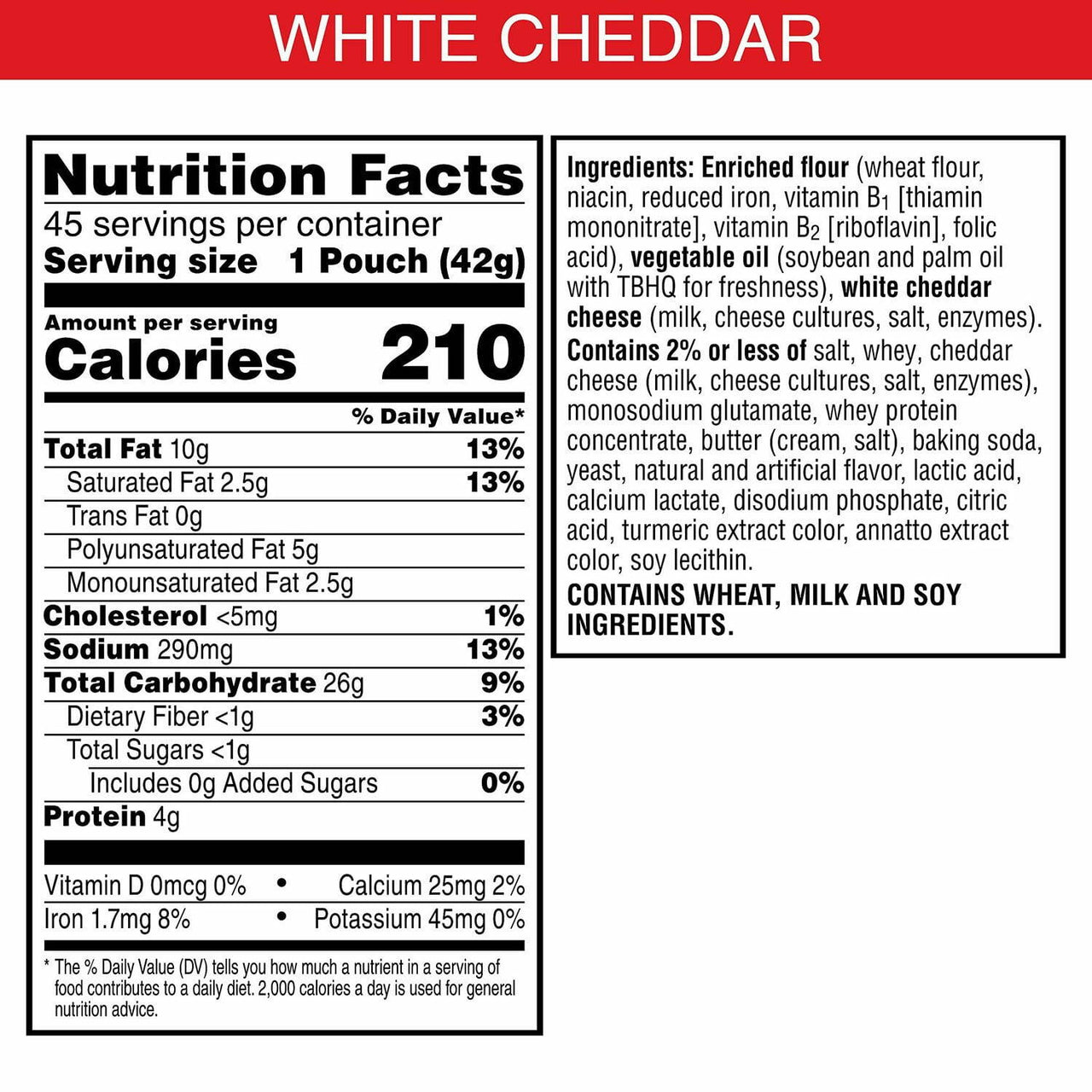 Cheez-It White Cheddar Snack Packs, 1.5 oz., 45 pk.