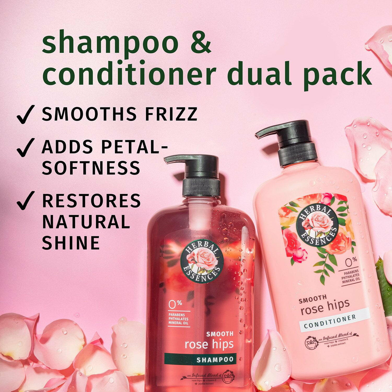 Herbal Essences Rose Hips Shampoo and Conditioner, 33.8 fl. oz., 2pk.