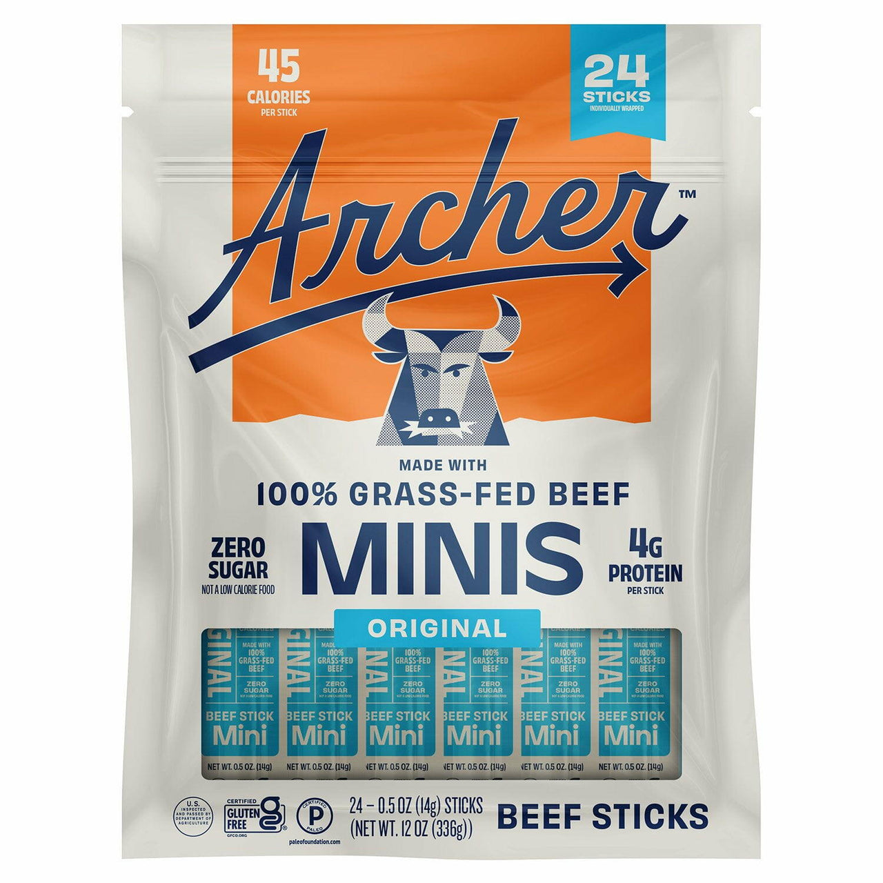 Archer Original Mini Beef Sticks, 0.5 oz, 24 pk.