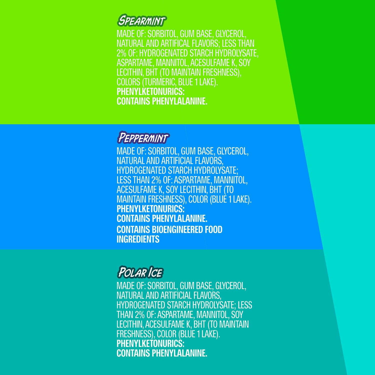 EXTRA Mint Sugar Free Chewing Gum, Variety Pack, 15 pc., 18 pk.