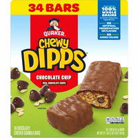 Quaker Chewy Dipps Granola Bars, Chocolate Chip, 34 pk.