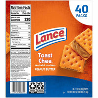 Lance ToastChee Peanut Butter Crackers, 1.52 oz., 40 pk.