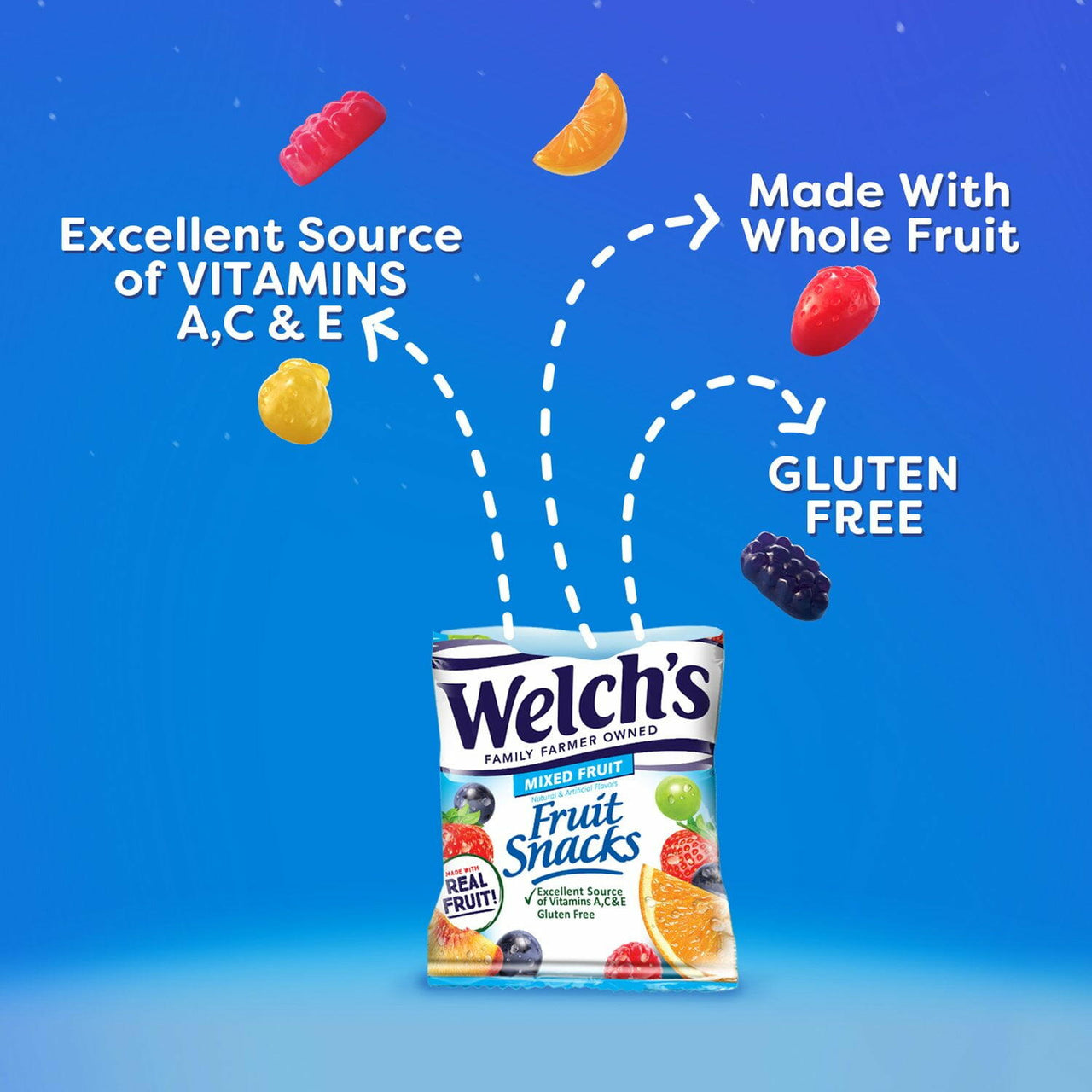 Welch's Mixed Fruit Fruit Snack, 0.8 oz, 90 pk.